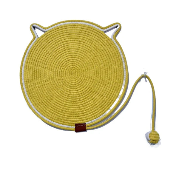 2-in-1 Katzen Kratzteppich & Spielmatte Gelb