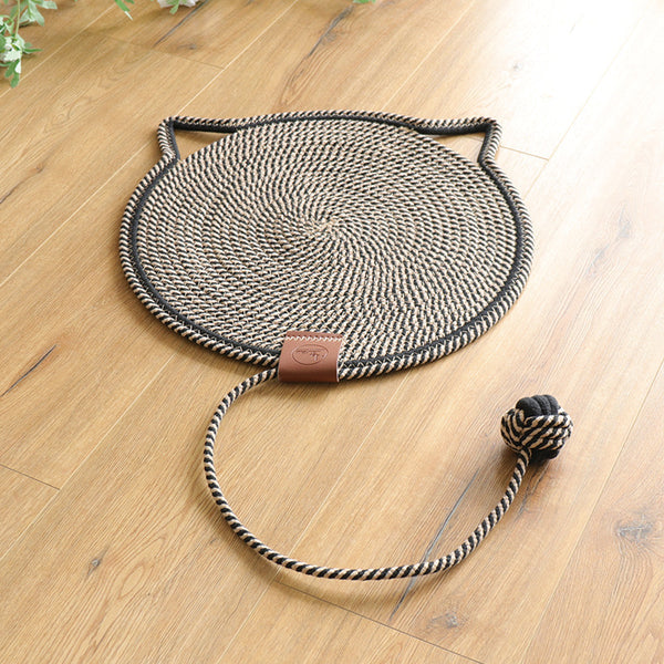 2-in-1 Katzen Kratzteppich & Spielmatte Schwarz
