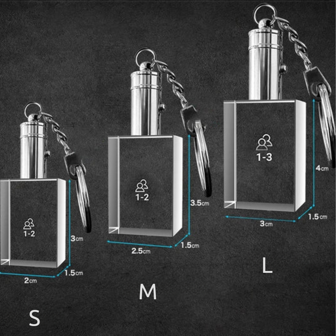 Personalisierter Kristall-Foto-Schlüsselanhänger mit LED-Licht