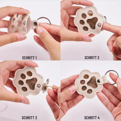 Personalisierter Pfoten-Schlüsselanhänger mit Haar & Foto