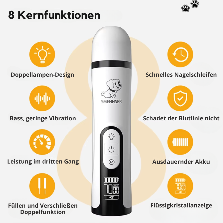PfotenPerfekt LED-Krallenschleifer – Leise, sicher & effektiv!