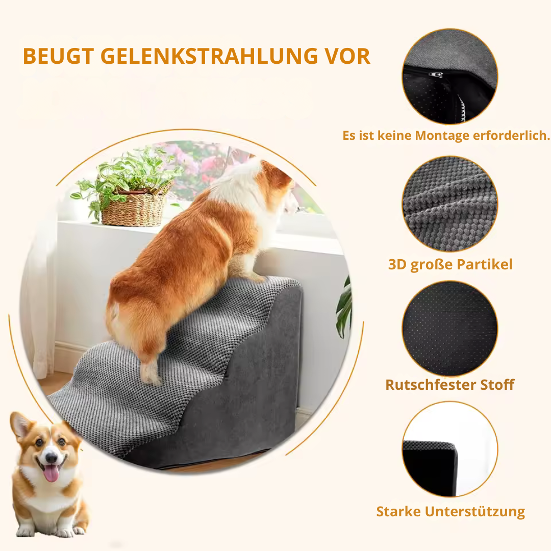 Premium Haustiertreppe – Stabil, rutschfest & waschbar für Sofa, Bett & Auto