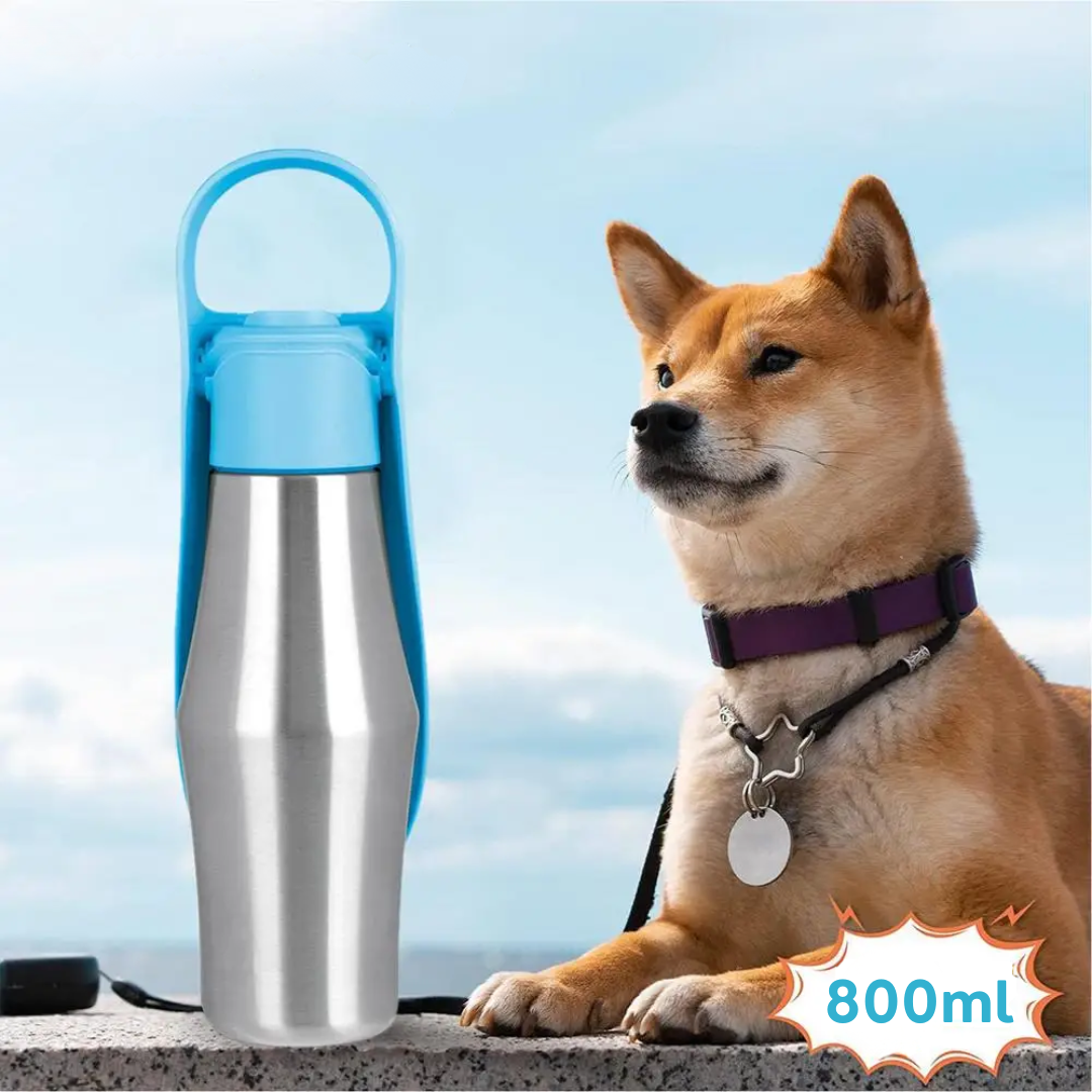 Professionelle Tiertrinkflasche für unterwegs | 800 ml Edelstahl
