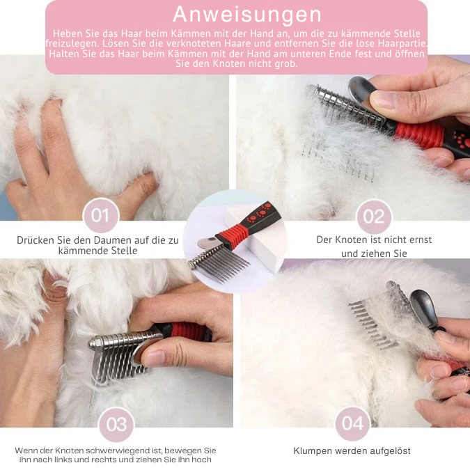 Profi-Entfilzer mit Edelstahlklingen – Für glänzendes, gesundes Fell