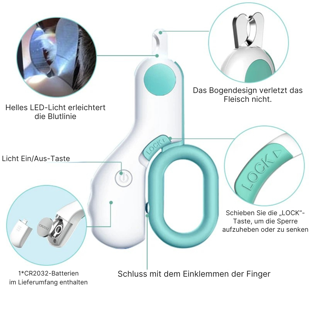 Profi-Tiernagelschneider mit Licht & Sicherheitsverschluss
