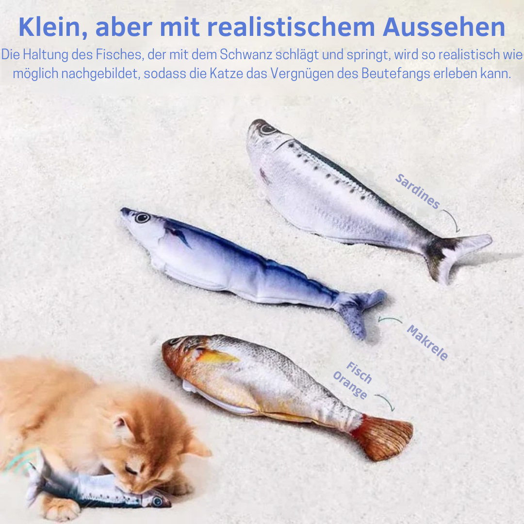 Realistisches Katzen Fischspielzeug mit Bewegun