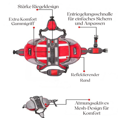 Reflektierende Hundesatteltasche mit Stauraum und Tragegriff – Ideal zum Wandern und Gassigehen