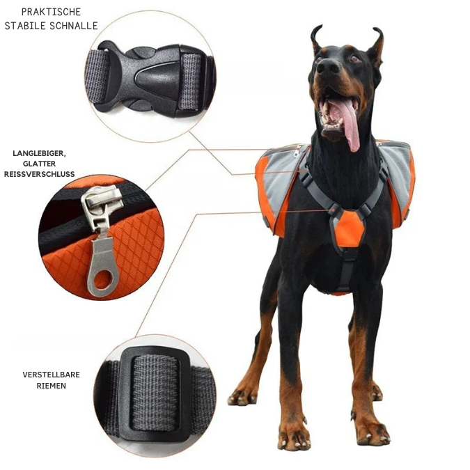 Reflektierende Hundesatteltasche mit Stauraum und Tragegriff – Ideal zum Wandern und Gassigehen