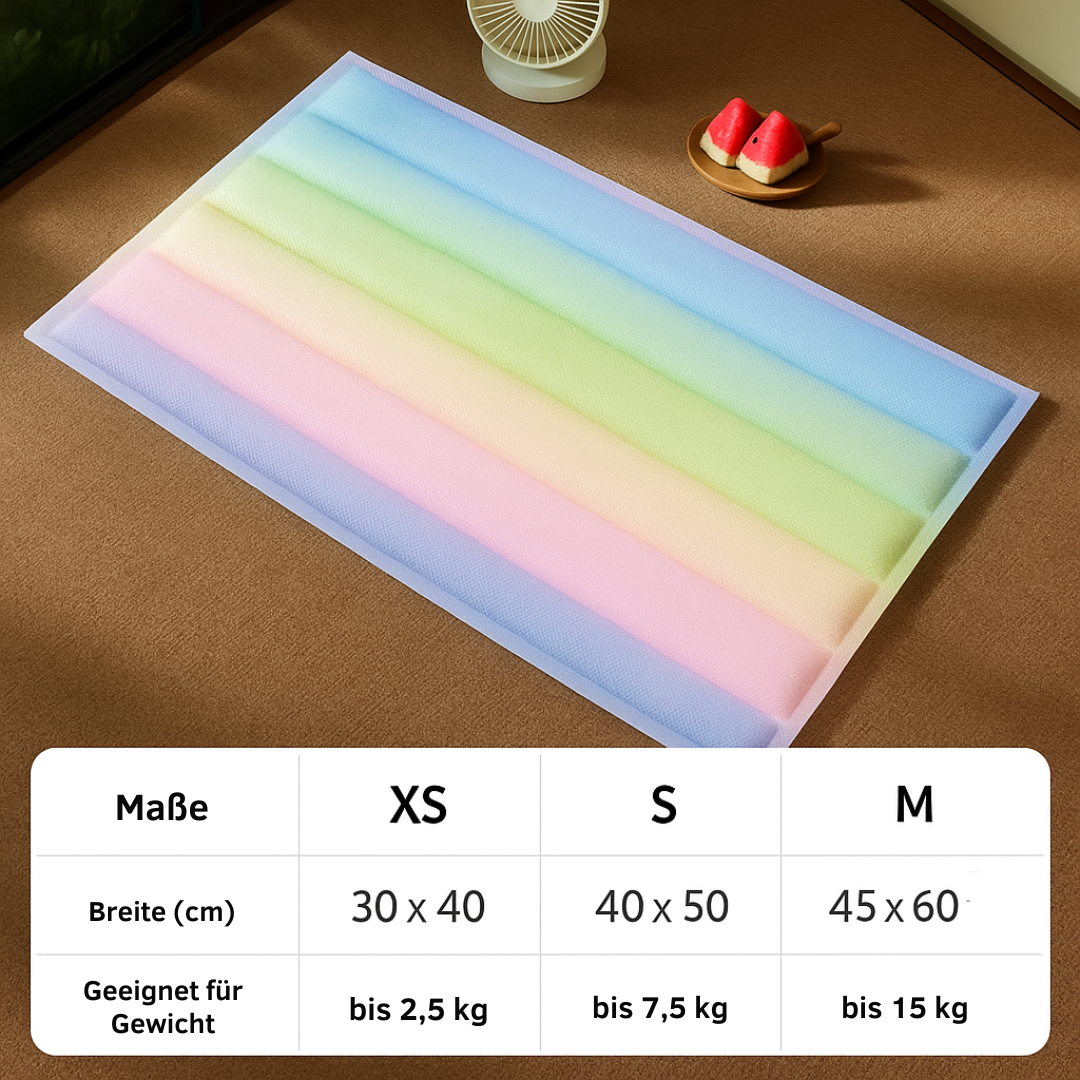 Regenbogen-Kühlmatte für Haustiere – faltbar, wasserdicht und leicht zu reinigen