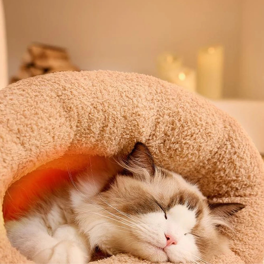 3-Schicht Flauschiger Haustier-Schlafsack – Wärme, Geborgenheit & Komfort für Katzen & kleine Hunde