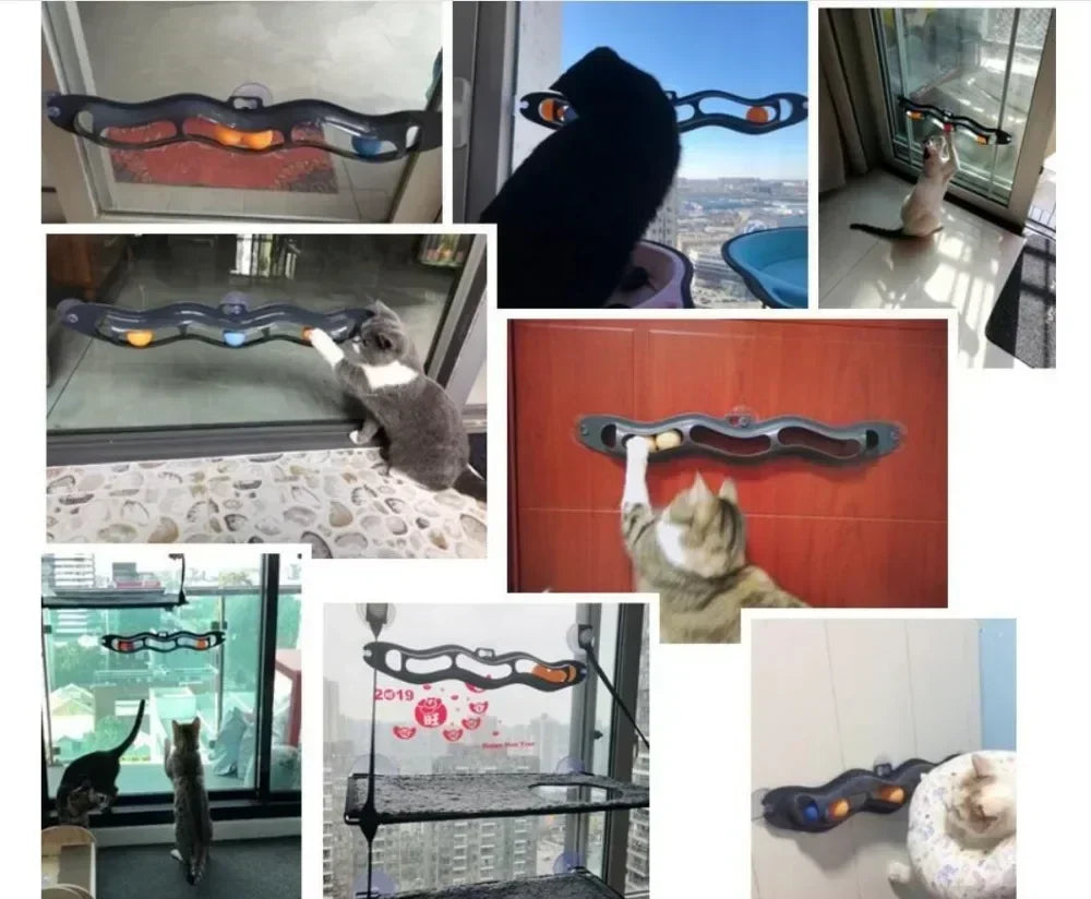 Fenster Track Ball Katze - Stressfrei spielen & Platz sparen!