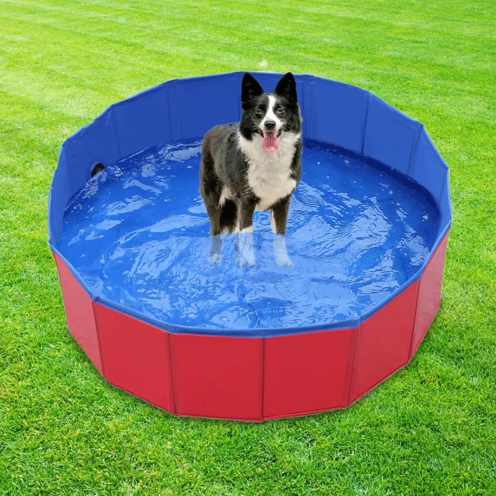 Faltbarer PVC Hundepool mit Abflussventil – Ideal für Sommer & Garten