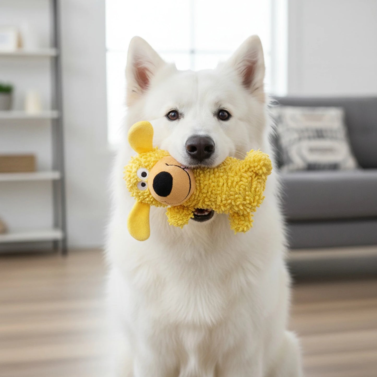 Plüsch Hundespielzeug mit Quietscher – robust & verspielt