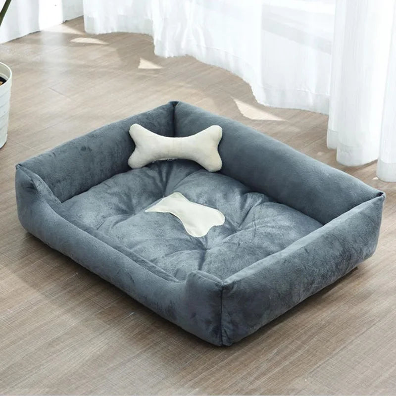 Hundebett aus Leinen modern und gemütlich Sanftes Grau