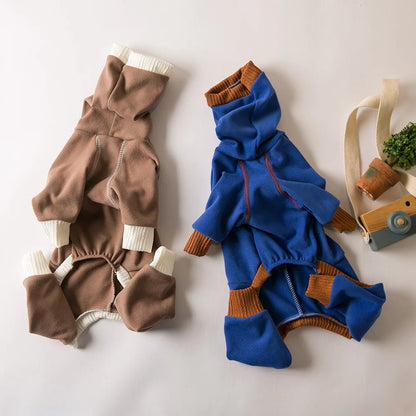 Warmer Hunde-Winteranzug aus Plüsch – Vierbeinig, bequem & stylisch