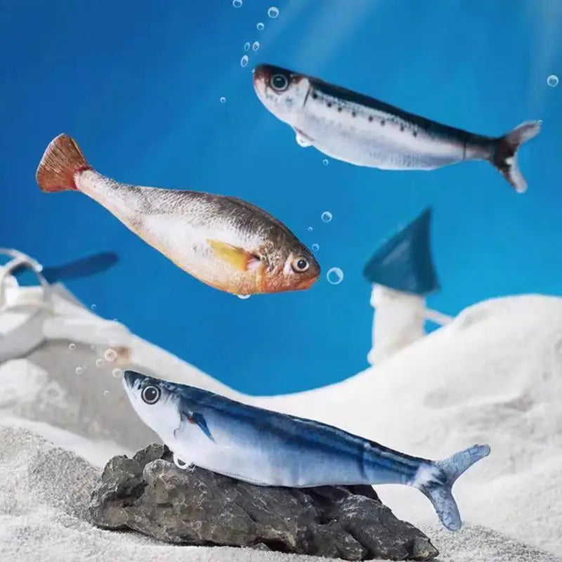 Realistisches Katzen Fischspielzeug mit Bewegun