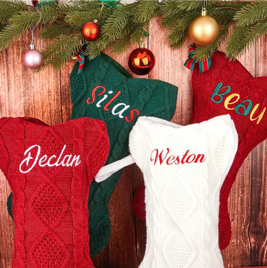 Personalisierter Hunde-Weihnachtsstrumpf mit Namen – festlich & hochwertig