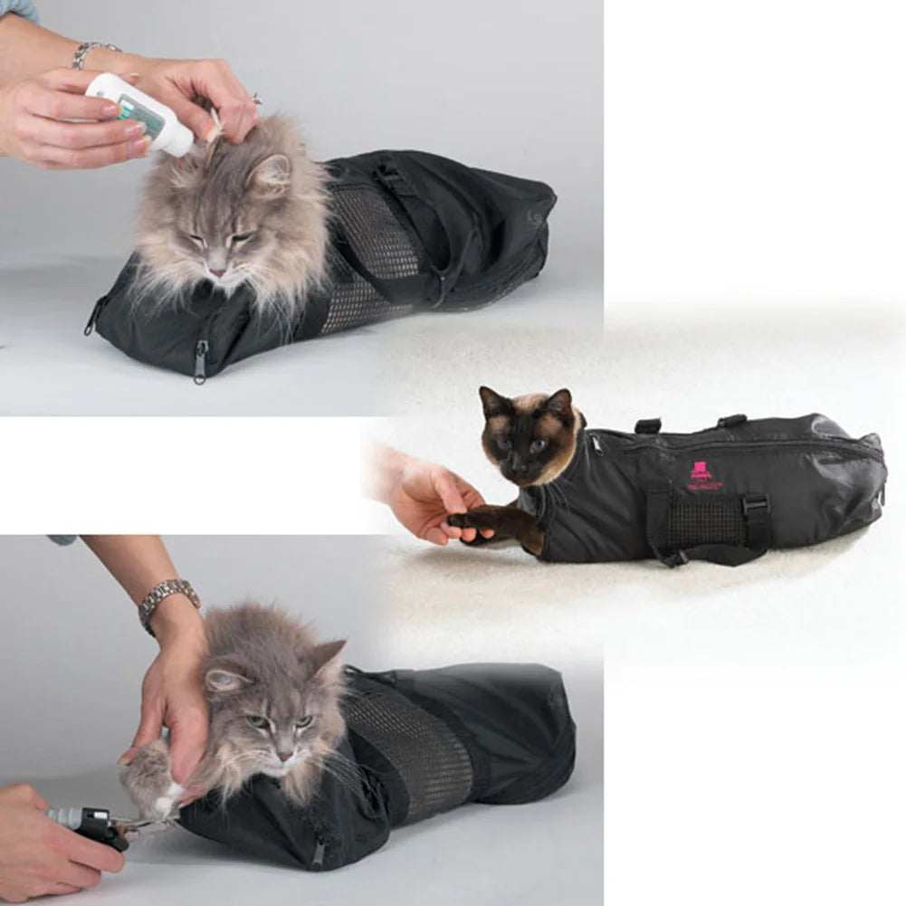 Katzen Waschbeutel aus Mesh für Baden und Pflege