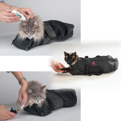 Katzen Waschbeutel aus Mesh für Baden und Pflege