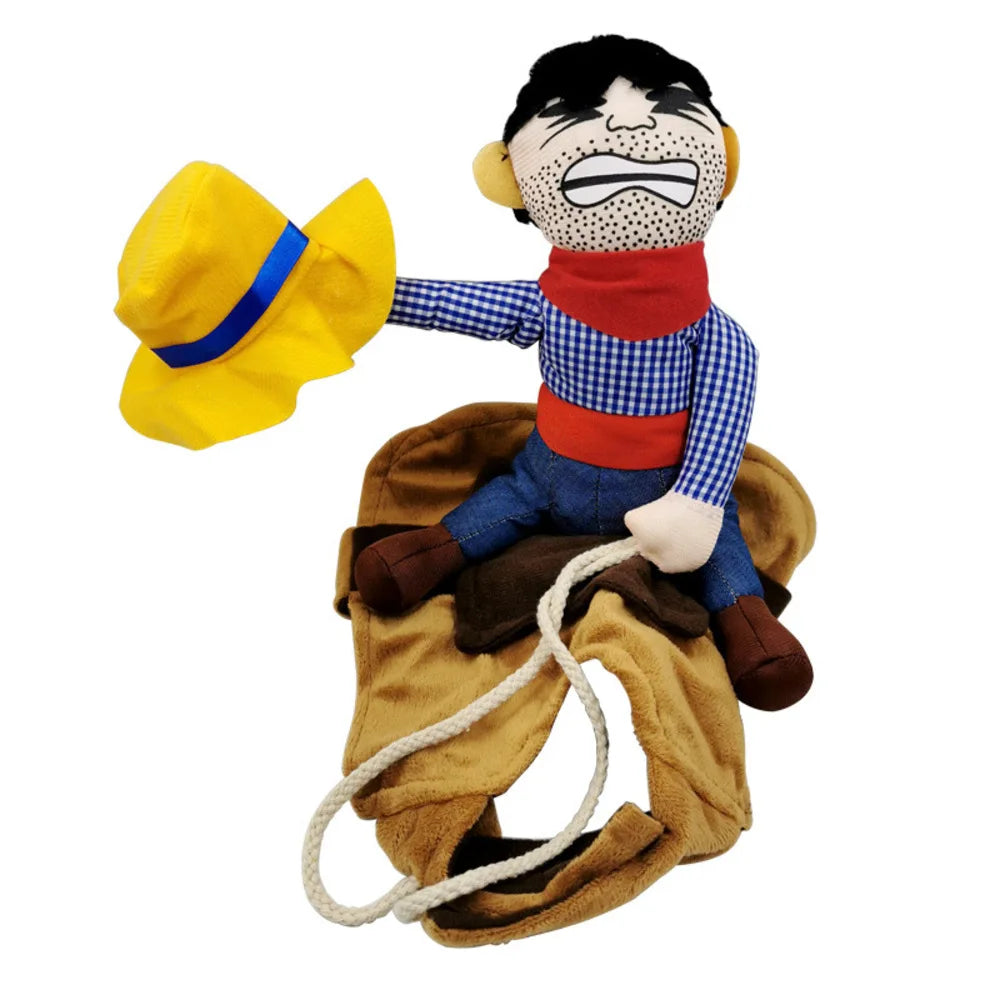 Cowboy-Kostüm für Hunde & Katzen mit Reiterfigur