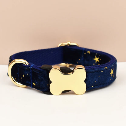 Personalisiertes Samt-Hundehalsband mit Gravur & Stil