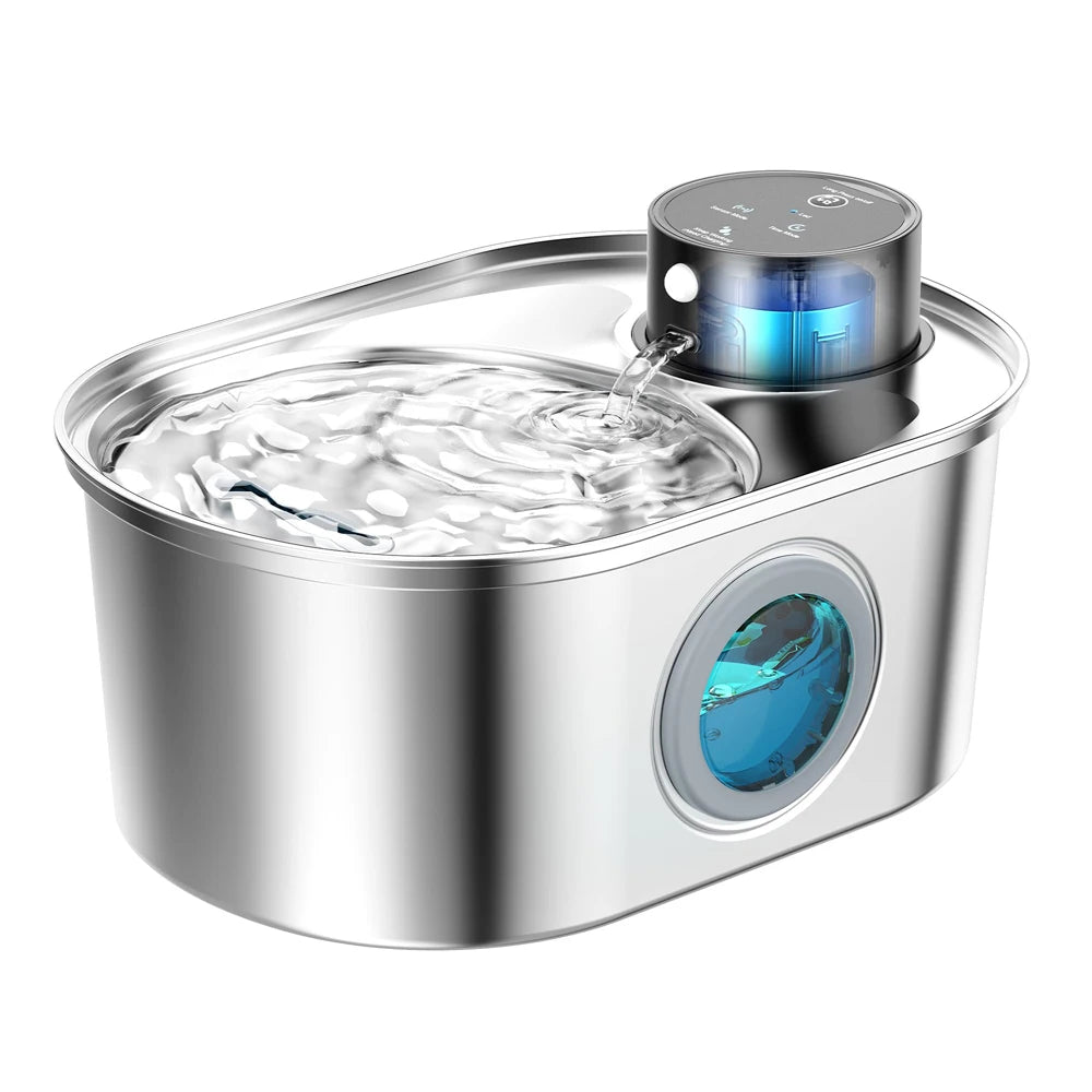 Kabelloser Edelstahl-Trinkbrunnen – 3,2 L, 45 Tage Akku, Flüsterleise ⭐