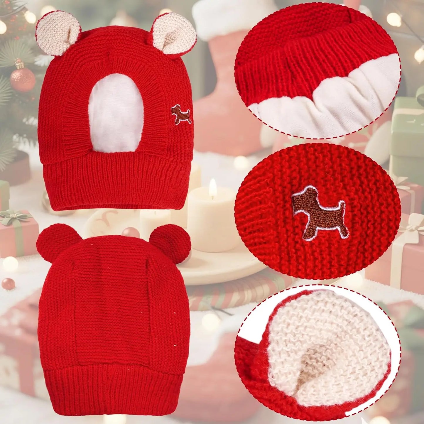 Kuschelige Strickmütze für Hunde