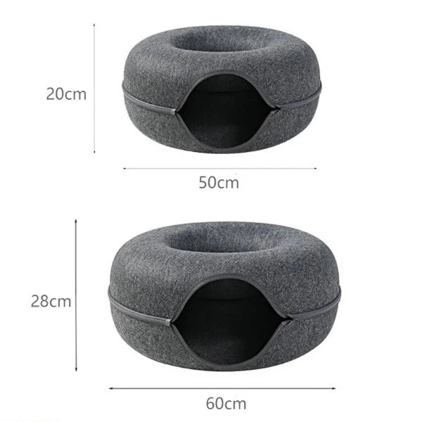 #1 Prime Zweiteiliges Filz-Katzenbett für Zwei Katzen🍩 - Fluffy Adventures Haustiershop Hellgrau🩶 / 50x50x20cm Mein Shop Donut-Katzenbett #1 Prime Zweiteiliges Filz-Katzenbett für Zwei Katzen🍩 Donut-Katzenbett Mein Shop Hellgrau🩶 / 50x50x20cm Fluffy Adventures Haustiershop