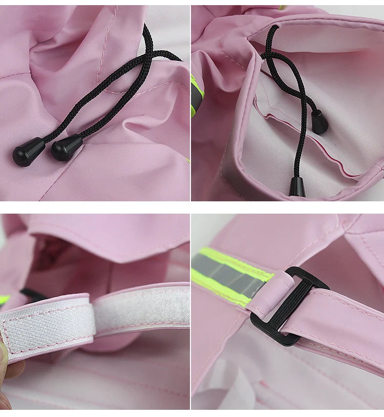 Hunde Regenmantel mit Kapuze & Reflektoren – Wind- & Wasserdicht