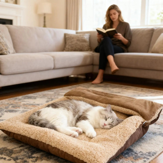 Wendbare Katzen- & Hundematte – Kuschelig, faltbar, ganzjährig