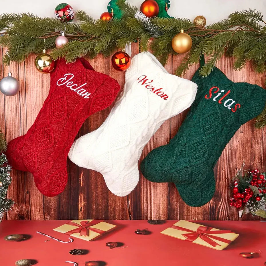 Personalisierter Hunde-Weihnachtsstrumpf mit Namen – festlich & hochwertig