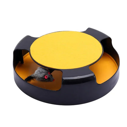 Interaktives Katzenspielzeug mit Drehmaus & Kratzfläche