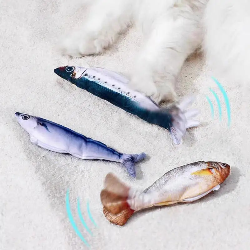 Realistisches Katzen Fischspielzeug mit Bewegun