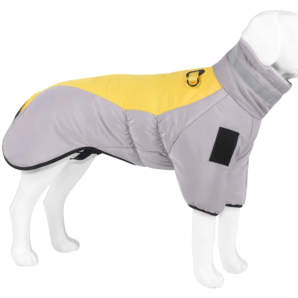 Warmer Hunde-Winteroverall mit Kapuze, Reflektoren & Regen-Schutz