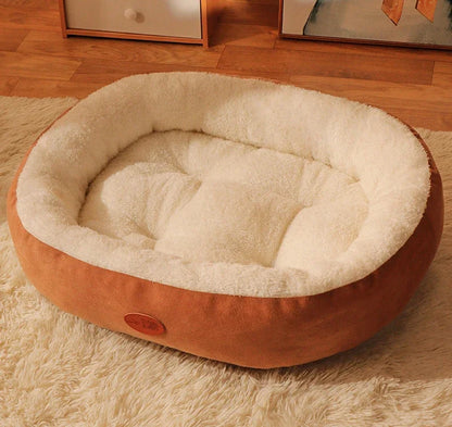 Ovales Plüsch-Hundebett für Hunde & Katzen – extra weich, waschbar & kratzfest