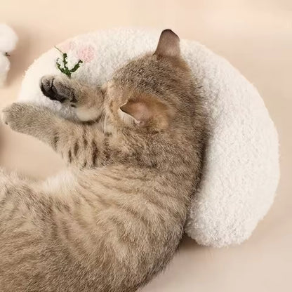 U-förmiges Kuschelkissen für Hunde und Katzen – weicher Schlaf- und Nackenkomfort