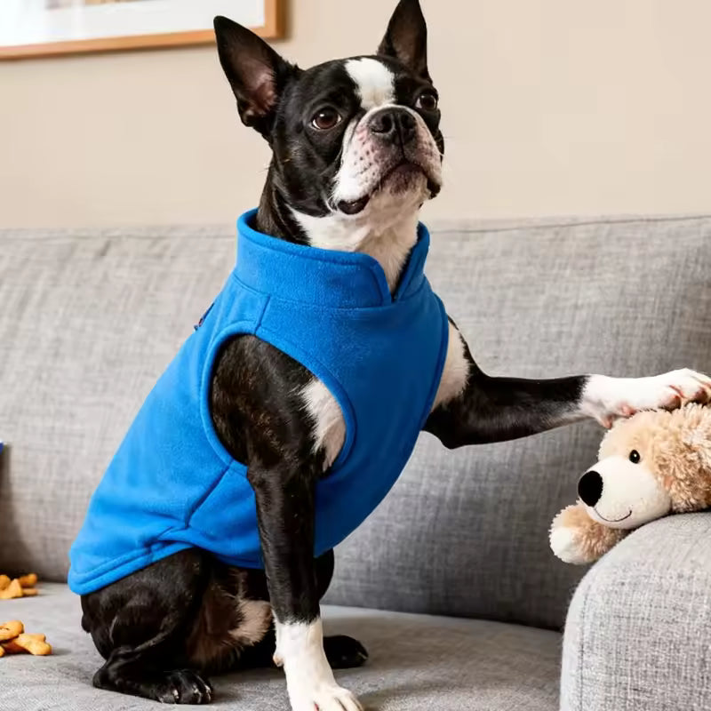 Kuschelige Winter Hundejacke aus Fleece – warm, leicht & mit D-Ring