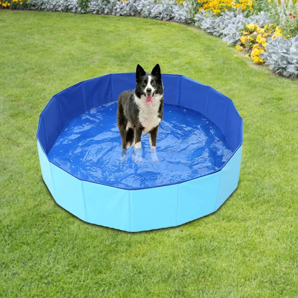 Faltbarer PVC Hundepool mit Abflussventil – Ideal für Sommer & Garten