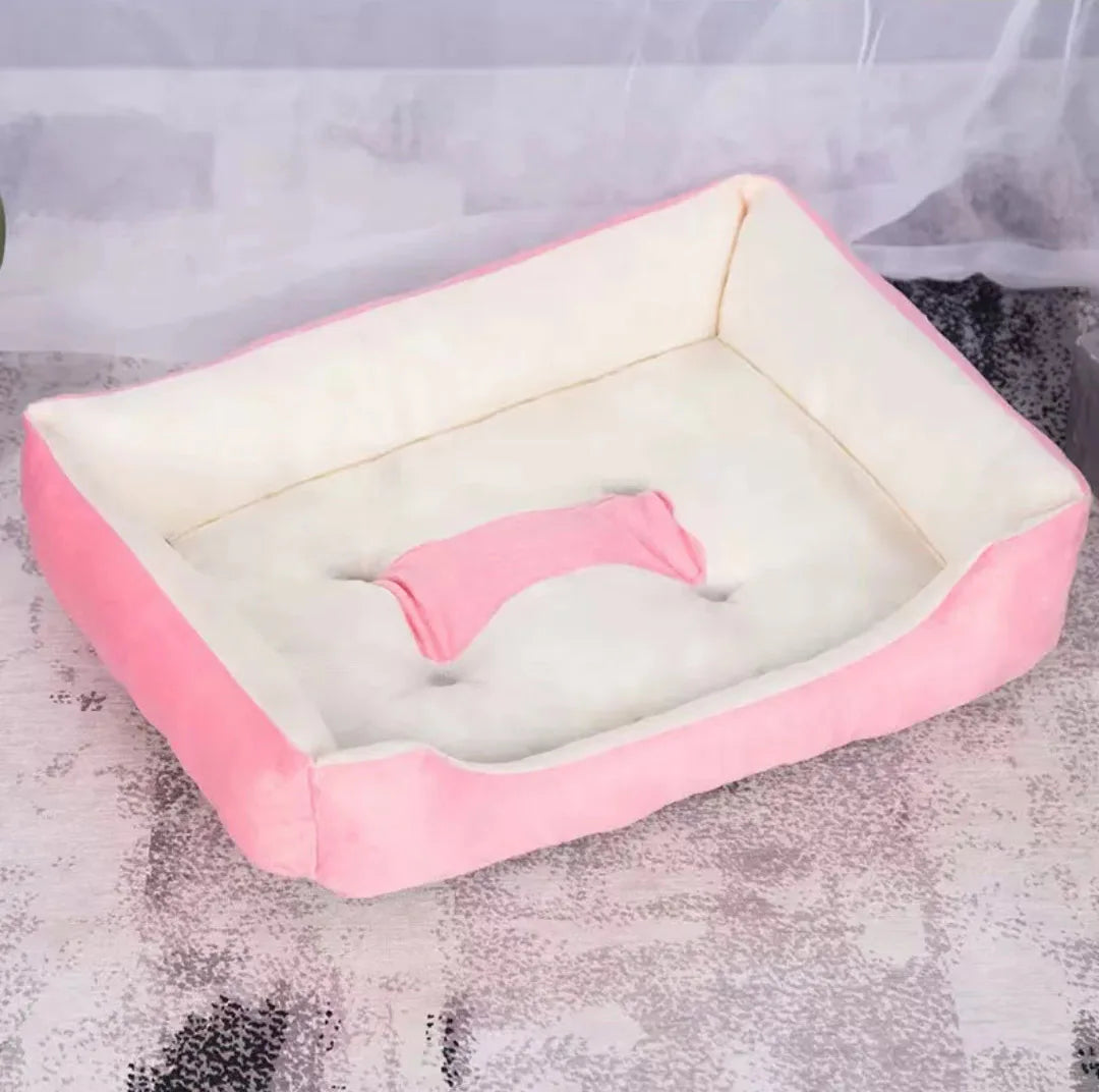 Hundebett aus Leinen modern und gemütlich Rosa