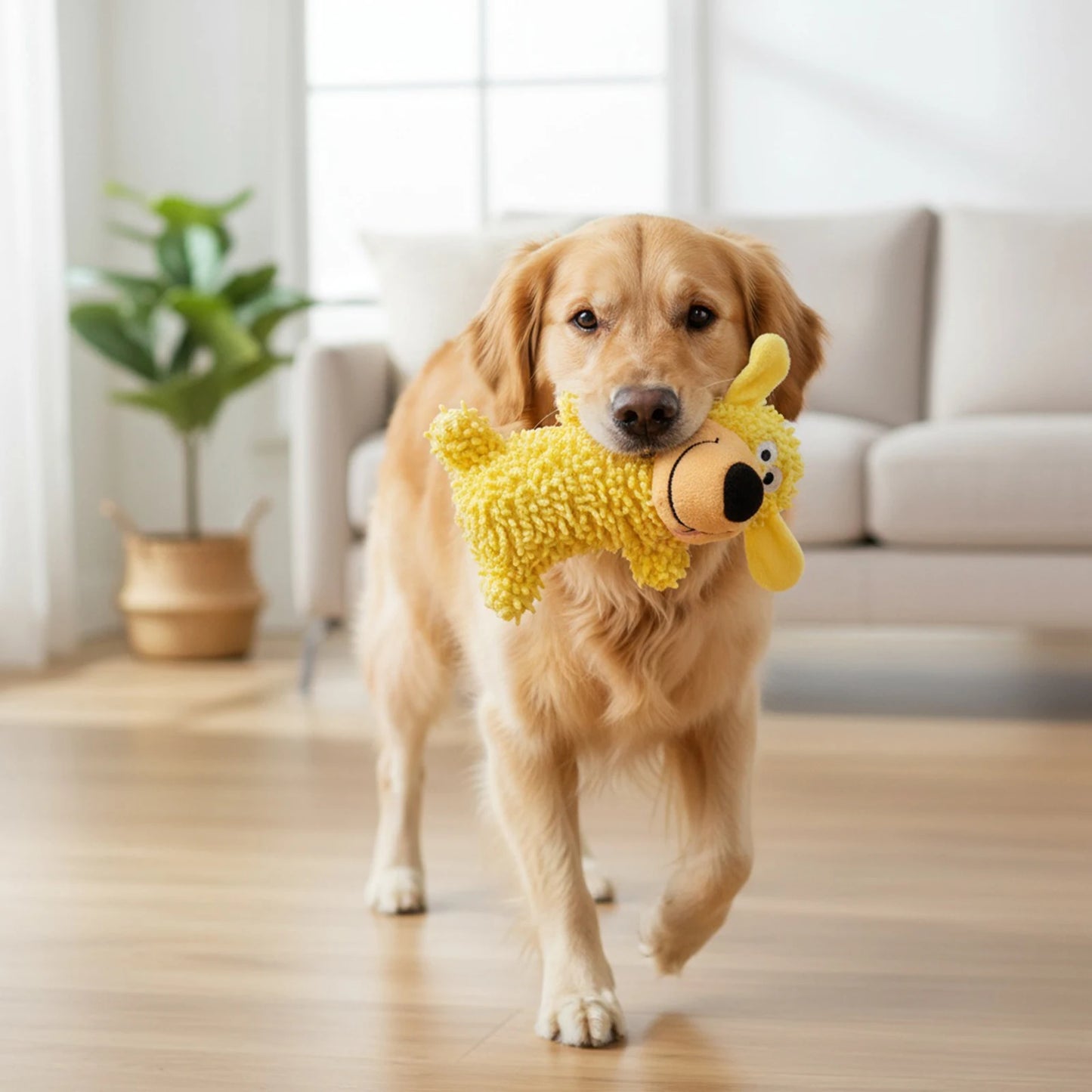 Plüsch Hundespielzeug mit Quietscher – robust & verspielt