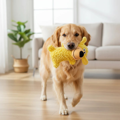 Plüsch Hundespielzeug mit Quietscher – robust & verspielt