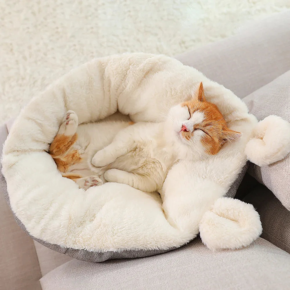 Gemütliches Katzenbett mit Hasenohren – Waschbar & rutschfest