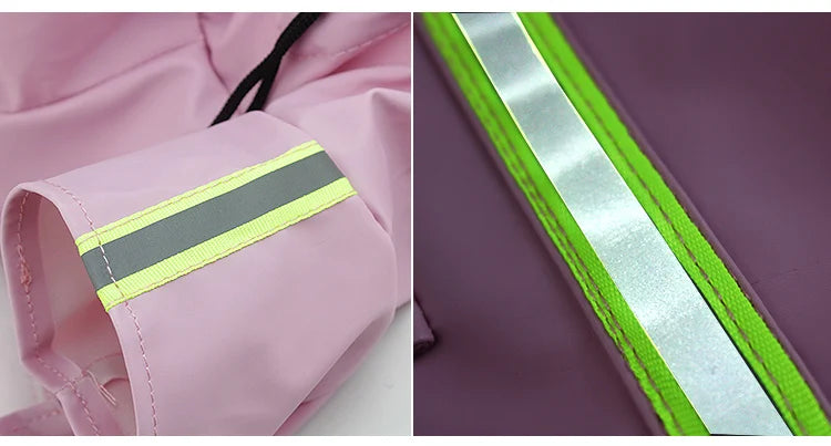 Hunde Regenmantel mit Kapuze & Reflektoren – Wind- & Wasserdicht