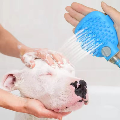 Hundedusche mit Massagebürste und Schlauch