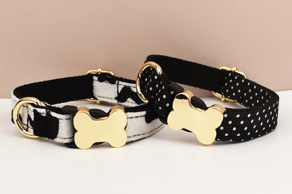 Personalisiertes Samt-Hundehalsband mit Gravur & Stil