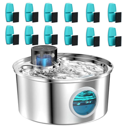Kabelloser Edelstahl-Trinkbrunnen – 3,2 L, 45 Tage Akku, Flüsterleise ⭐