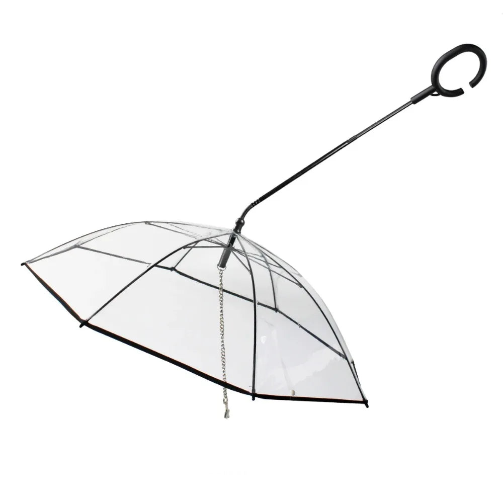 Transparenter Hundeschirm mit verstellbarer Leine
