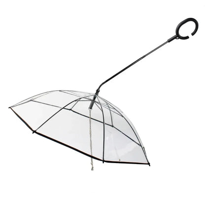 Transparenter Hundeschirm mit verstellbarer Leine
