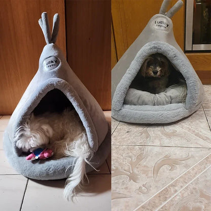 Gemütliches Haustierhöhle – Weiches Winterbett für kleine Hunde & Katzen