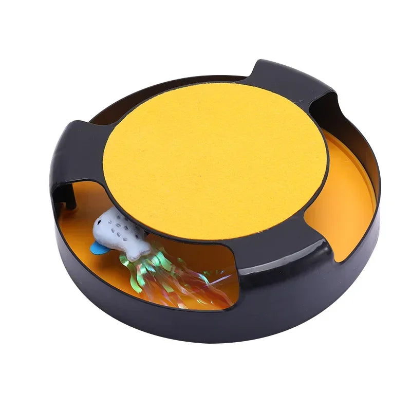 Interaktives Katzenspielzeug mit Drehmaus & Kratzfläche